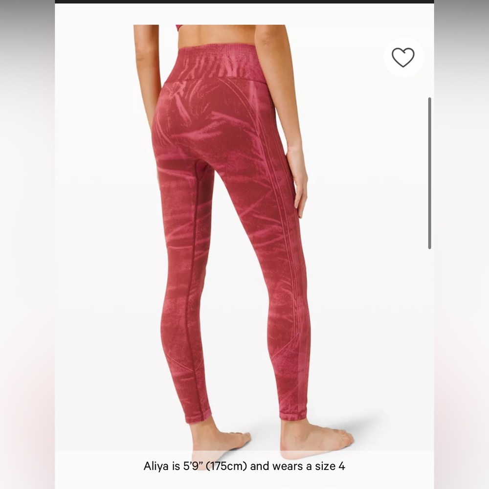 Lulu lemon Wash Red Leggings